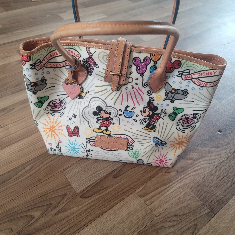 Disneyland Disney World Dooney and Bourke Medium Sketch Tote Bag Purse